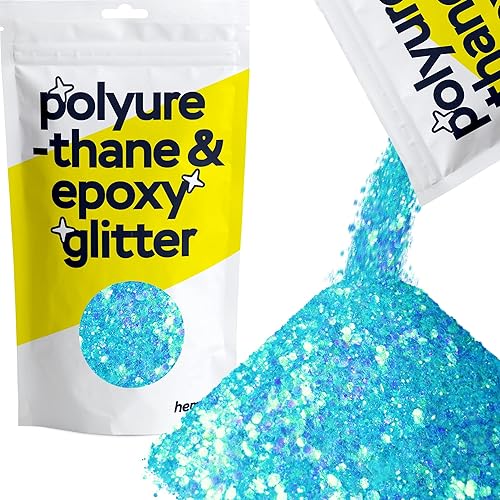 Hemway Mezcla de poliuretano grueso y purpurina epoxi - Azul bebé con mezcla rosa 3.53 oz