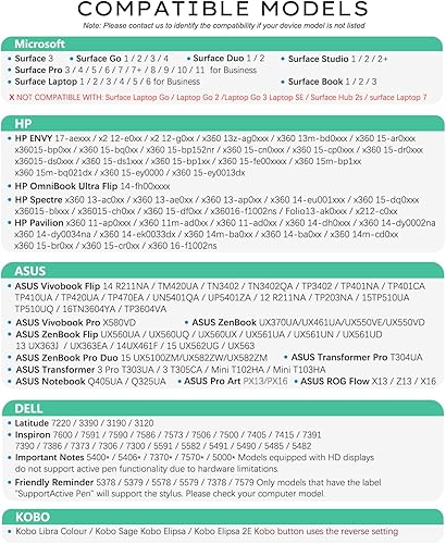 Miniatura 6 de Lápiz óptico para Microsoft Surface Pro98X76543 Surface Go 321 Surface 321 Surface 38StudioBook 4321 con presión de inclinación 4096, accesorio