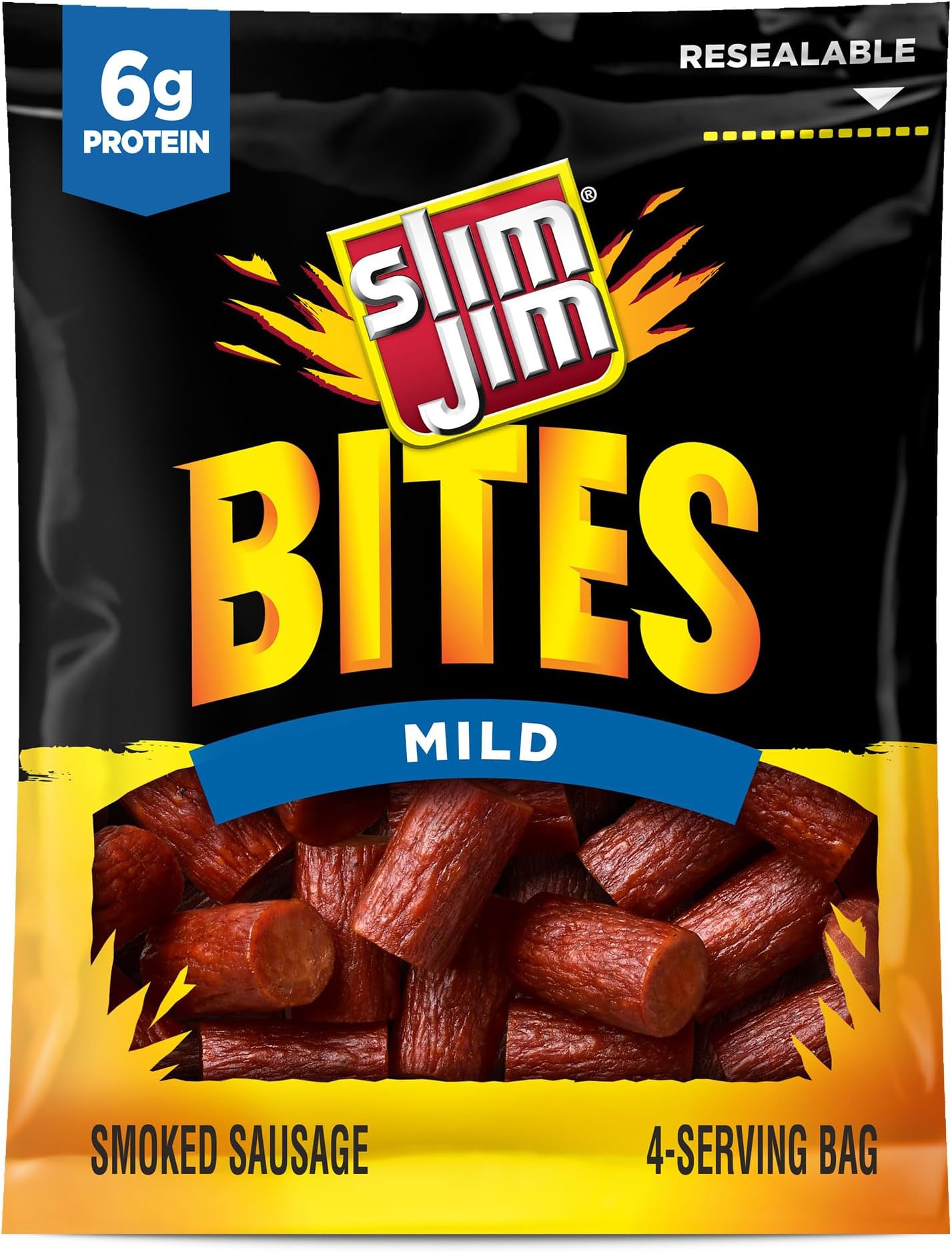 Bites, Mild Bite-Sized Smoked Sausage Snacks, 3.75 oz.
