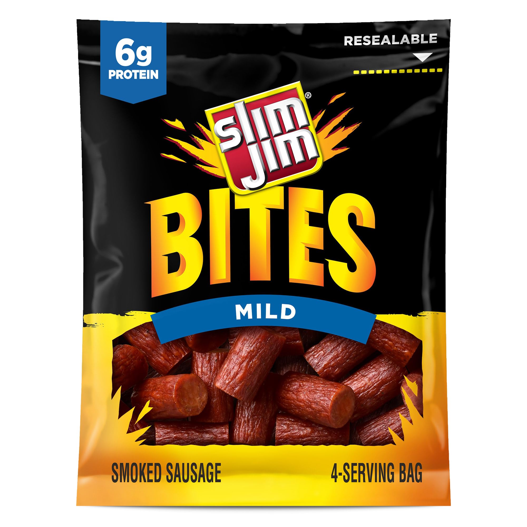 Bites, Mild Bite-Sized Smoked Sausage Snacks, 3.75 oz