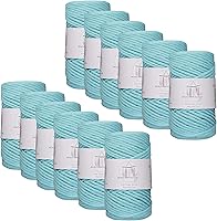 Vista 42 de Makromecity, Cordón de macramé de un solo hilo de 3 mm x 100 yardas (300 pies) Hilo de algodón azul marino de 3 mm de un solo hilo para arte