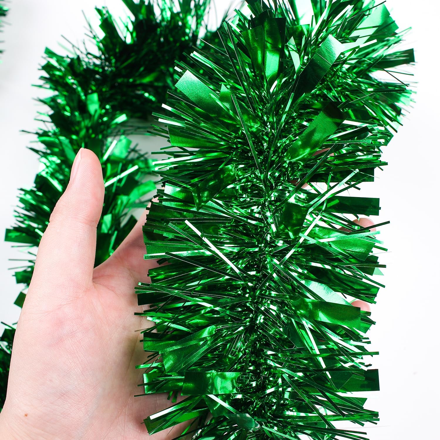 33FT Christmas Tinsel Garland,Gold Shiny Metallic Foil Decorations for Parade Floats, Halloween, Christmas Tree, New Year Parties,Birthday Party,Indoor and Outdoor Disco Party Supplies