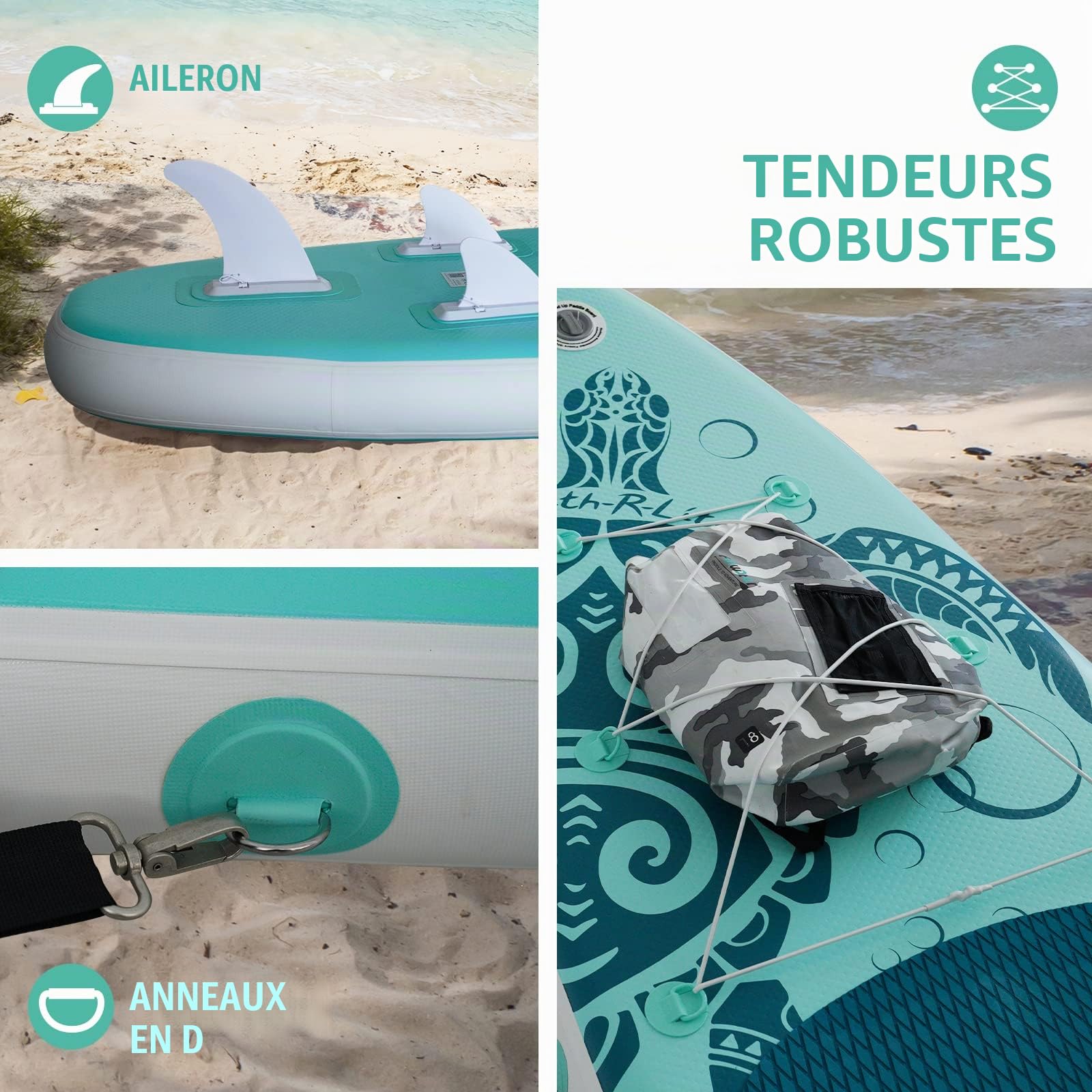 FEATH-R-LITE Stand Up Paddle Board Gonflable pour Adultes Sup avec Deux configurations différentes d'accessoires
