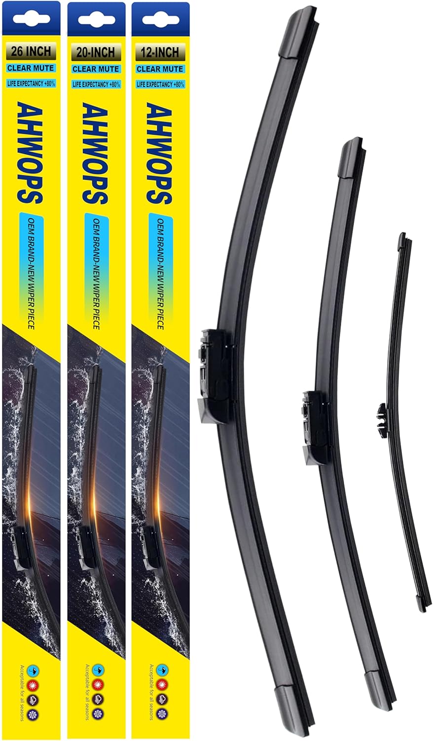 3 Wiper Front and Rear Wiper Blades for 2018-2022 BMW X3, 2019-2022 BMW X4, OE Original Style (26?/20? Front/12? Rear) For My Car 26?+20?+12?(18-22 BMW X3, 19-22 BMW X4)