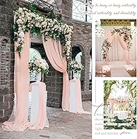 Vista 57 de Tela para envolver arco de boda, 4 paneles de 28 x 20 pies, cortinas de arco de boda rosa para ceremonia, cortinas de tela de gasa para cenador