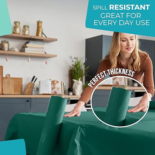 Miniatura 5 de Rollo de plástico para cubierta de mesa para banquetes, Verde oscuro