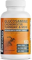 Vista 5 de Bronson Glucosamina, condroitina, cúrcuma y MSM fórmula avanzada para articulaciones y cartílagos, apoya articulaciones saludables, movilidad
