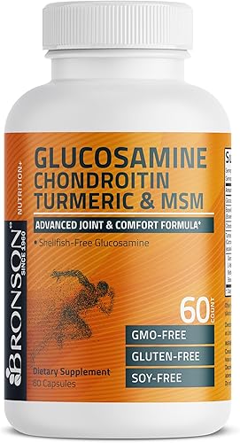 Miniatura 5 de Bronson Glucosamina, condroitina, cúrcuma y MSM fórmula avanzada para articulaciones y cartílagos, apoya articulaciones saludables, movilidad