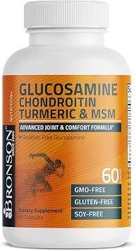 Bronson Glucosamine Chondroitin Turmeric & MSM Joint Support, 60 Capsules