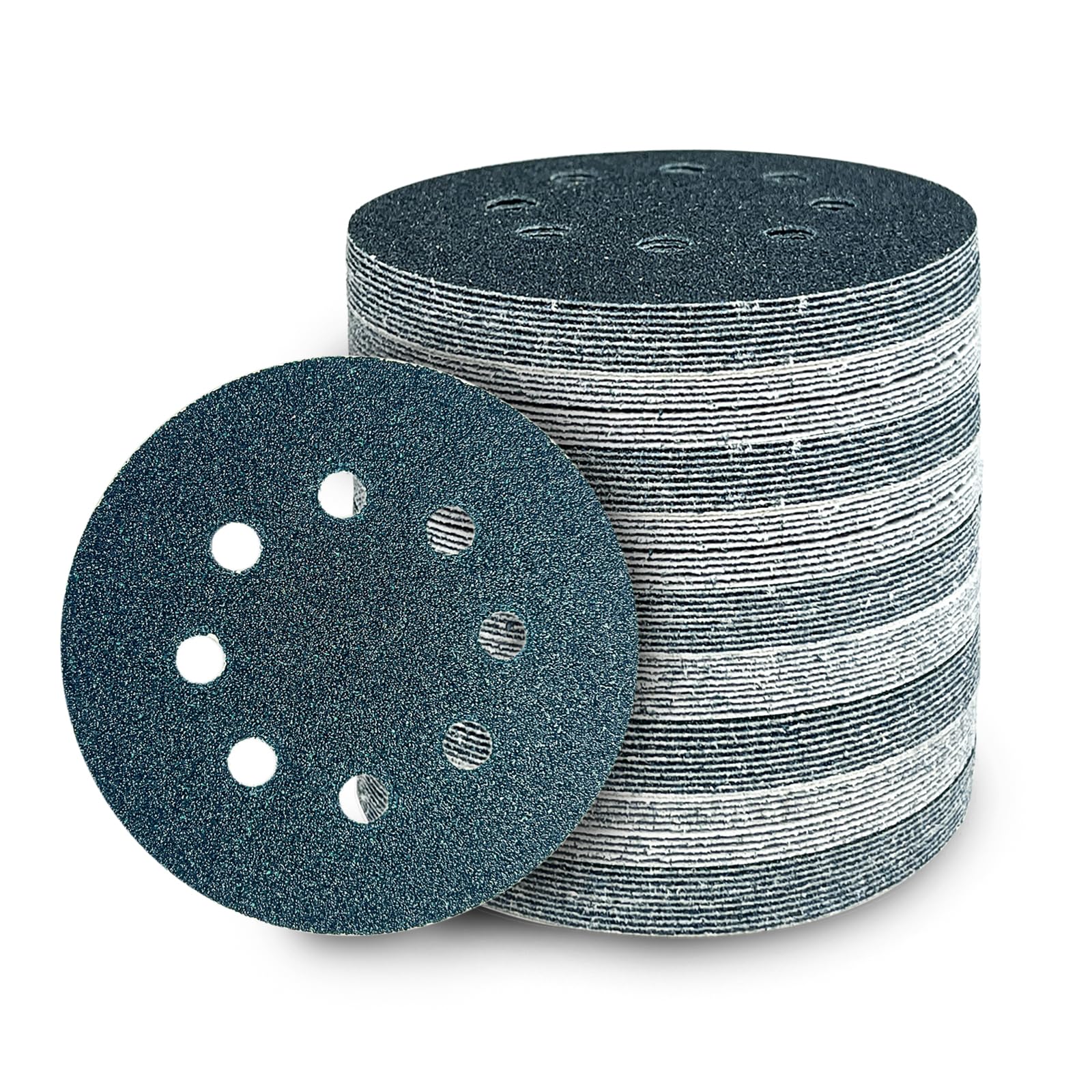 GEOGIEEW 105 Stück Schleifpapier 125mm Klett, Körnung 40-600 | Schleifscheiben Rund 8 Loch für Exzenterschleifer