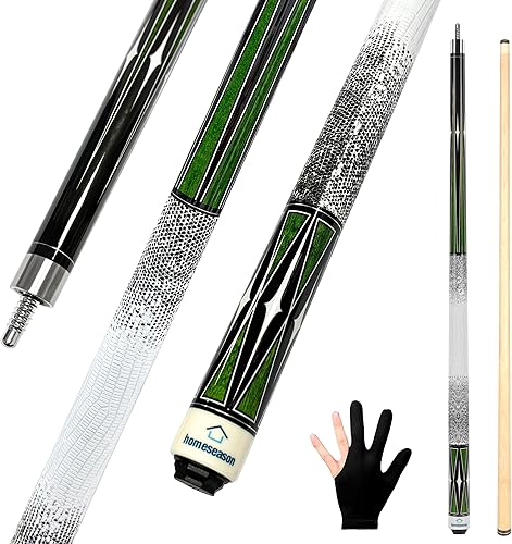 Vista 7 de HomeSeason Taco de Billar de 58" Tacos de Billar con Agarre Impreso en 3D Profesional de Baja Deflexión Tacos de Billar de Madera de Arce Punta