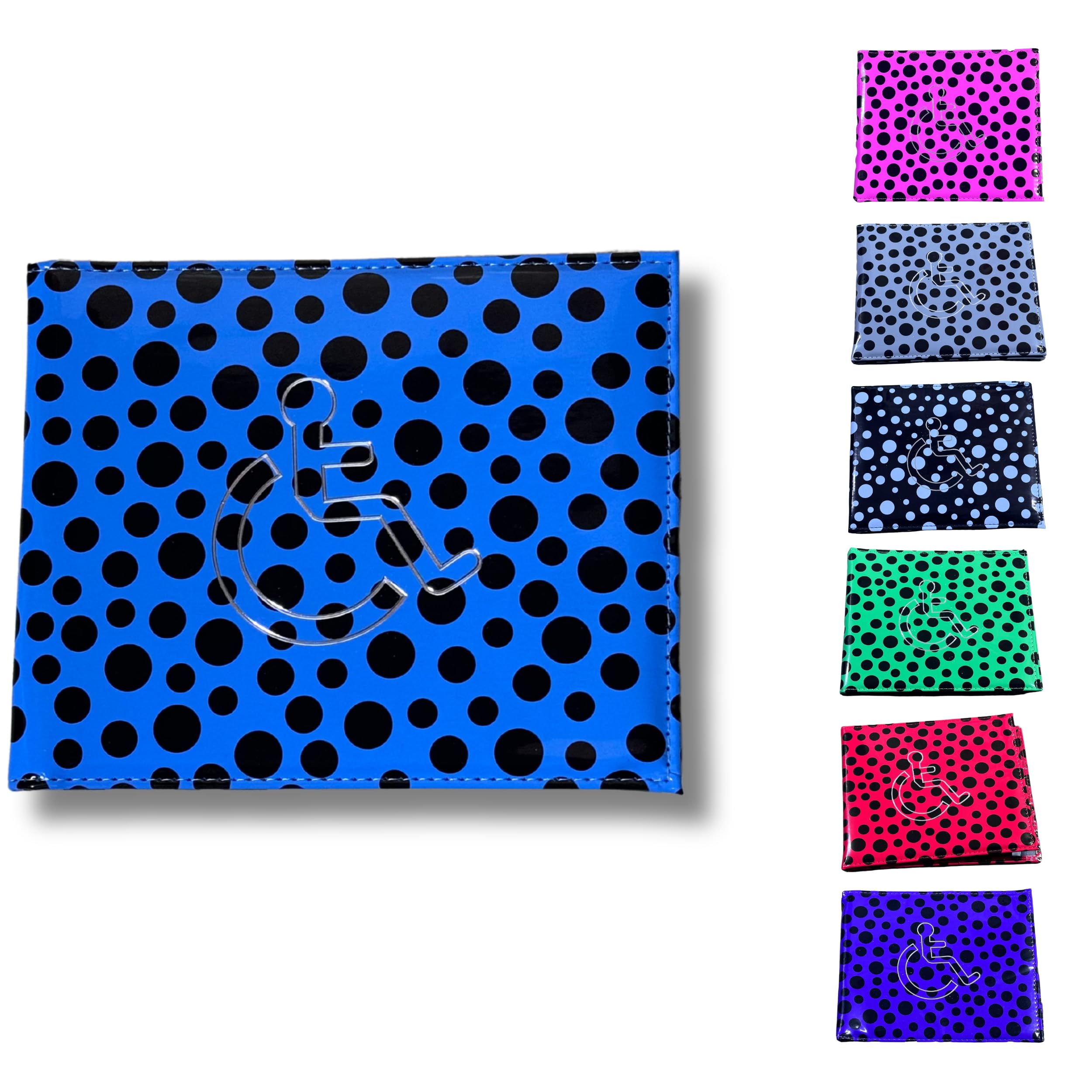 Soft Leather Disabled Badge Holder Polka Dot Wallet Disability Parking Badge Cover Holder by Glamified Disabled Blue Badge Display Holder (Sky Blue) — image 1