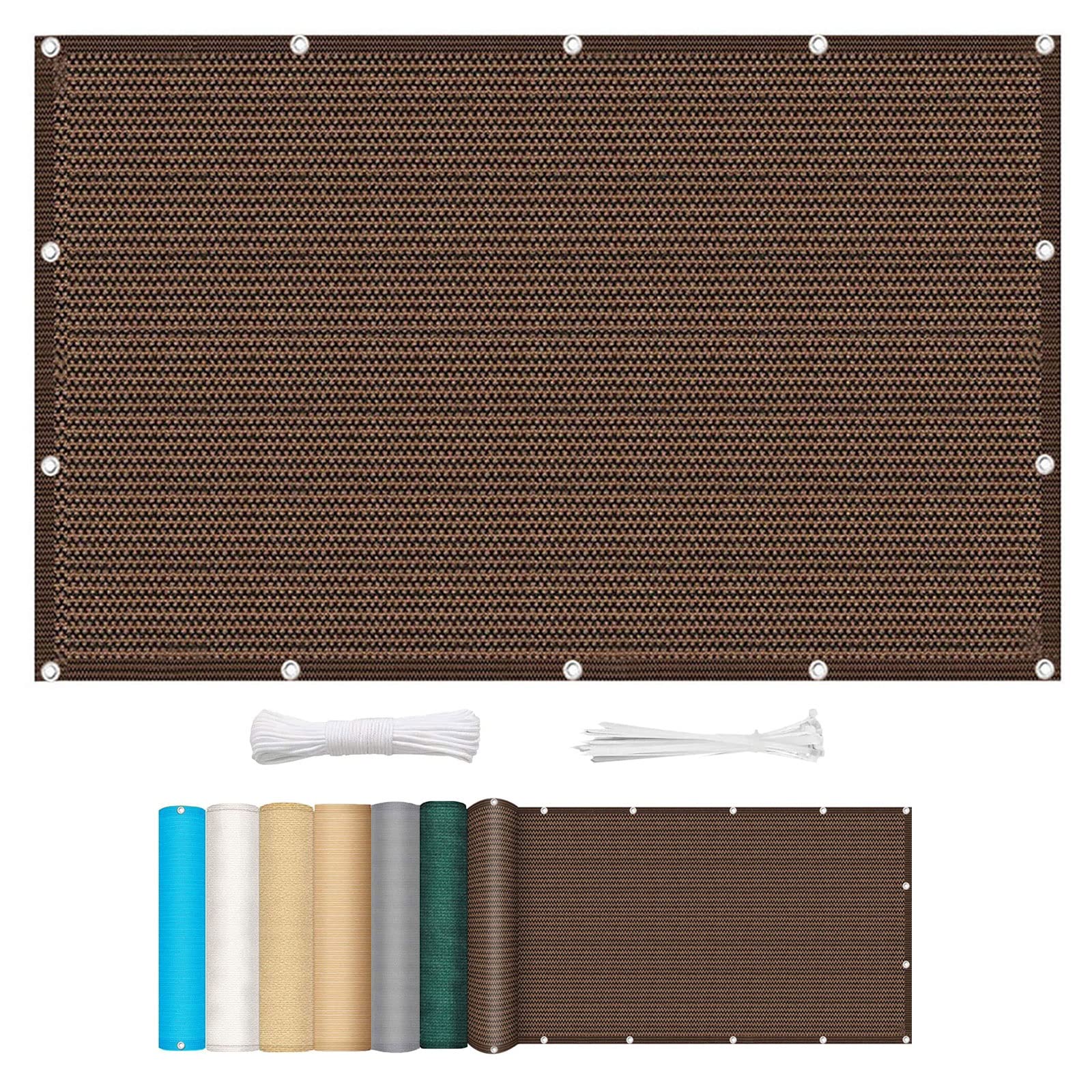 Sunscreen Awning Canopy 2.8 x 3.8 m UV Protection 95% Sun Block Sun Hot Tub Shelter for Outdoor with Awning Attachment for Balcony Terrace Garden, Brown