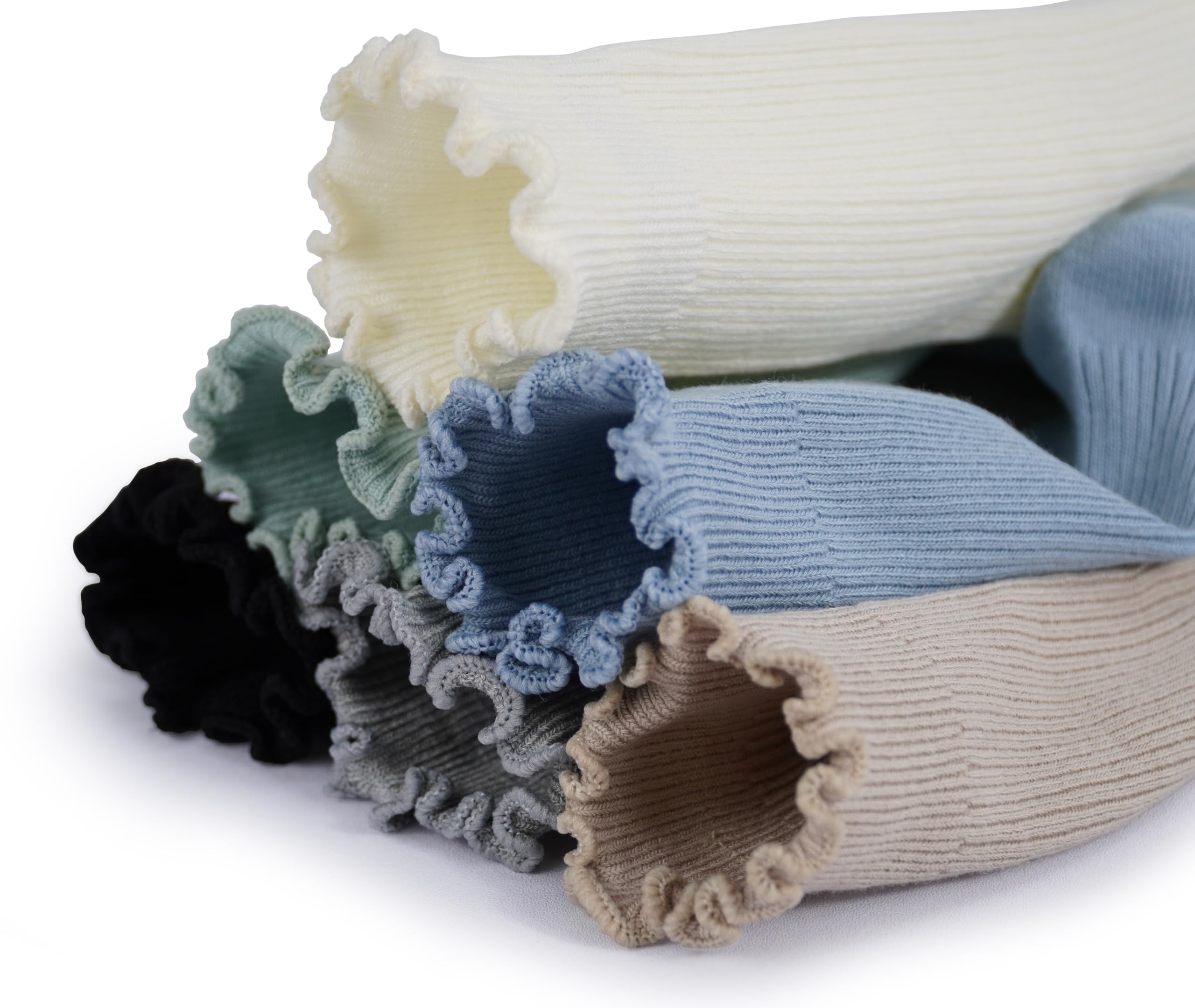 BomKinta Ruffle Socks Women - Turn-Cuff Frilly Sock - Lightweight Cotton Socks