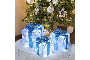 Lauzior 3 Christmas Lighted Gift Boxes - Indoor Christmas Decorations