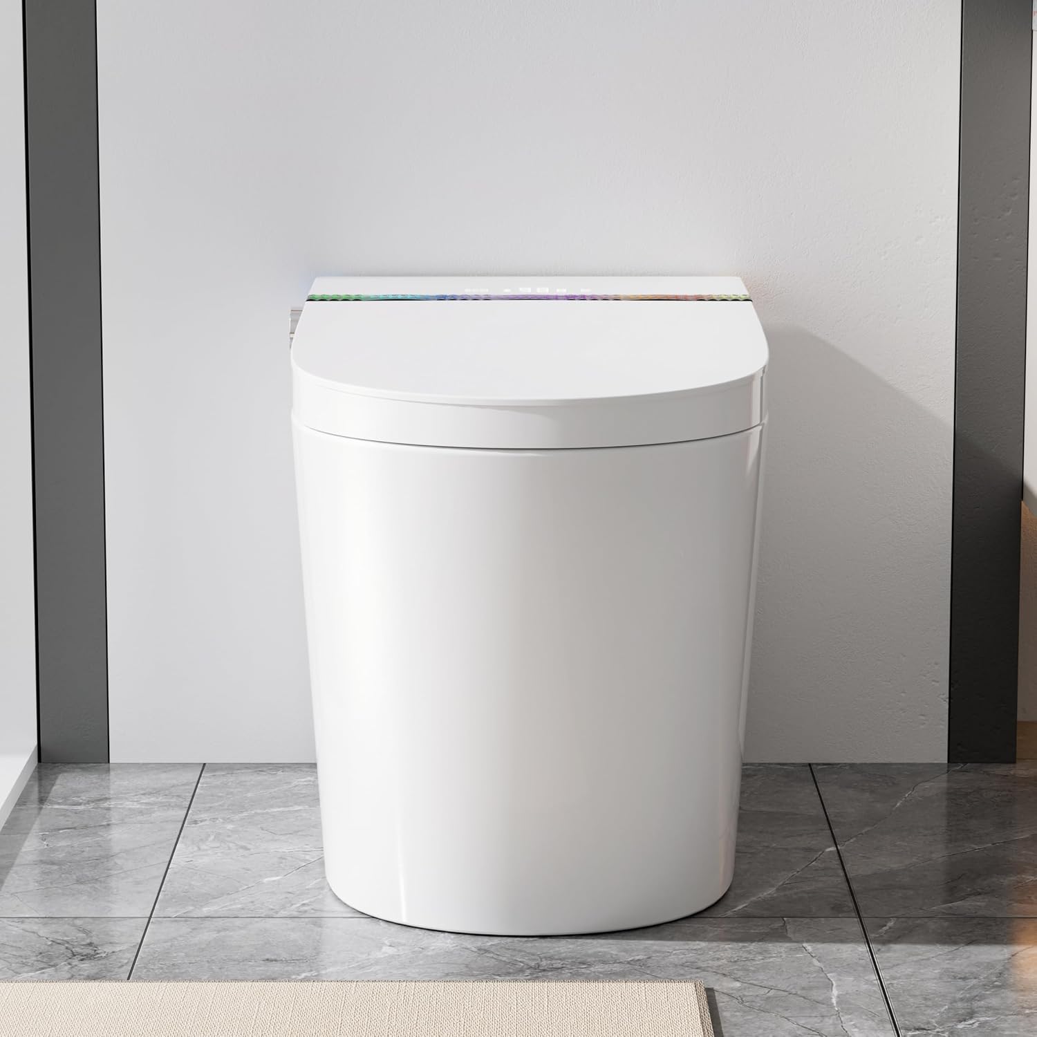 WinZo Smart toilet,One Piece Bidet for Bathroom,Auto Open/Close Lid, Bidet with Instant Warm Water, Elongated Heated Seat, Dryer, Night Light, Deodorization(White)