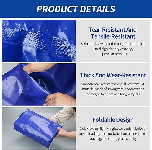 Miniatura 4 de Contenedores de almacenamiento de vejiga de agua de 330 L87.1 galones, tanque de agua portátil plegable bolsa de agua suave de gran capacidad,