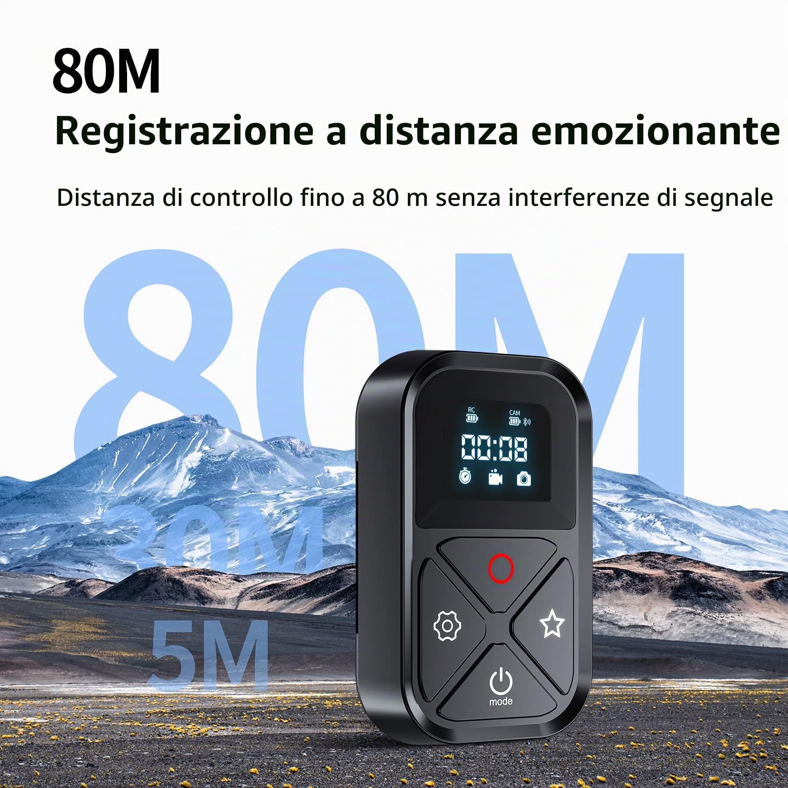 TELESIN Impermeabile Intelligente Telecomando Comando per GoPro Hero 11black Hero 10/hero 9 black (per Hero 11/10/9 black)