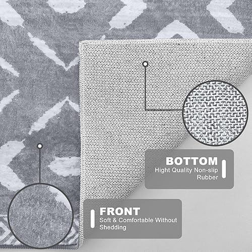 Miniatura 4 de KILOCOCO Alfombra de pasillo lavable para pasillos, alfombra de pasillo antideslizante, envejecida, alfombra de pasillo para lavandería, alfombra de