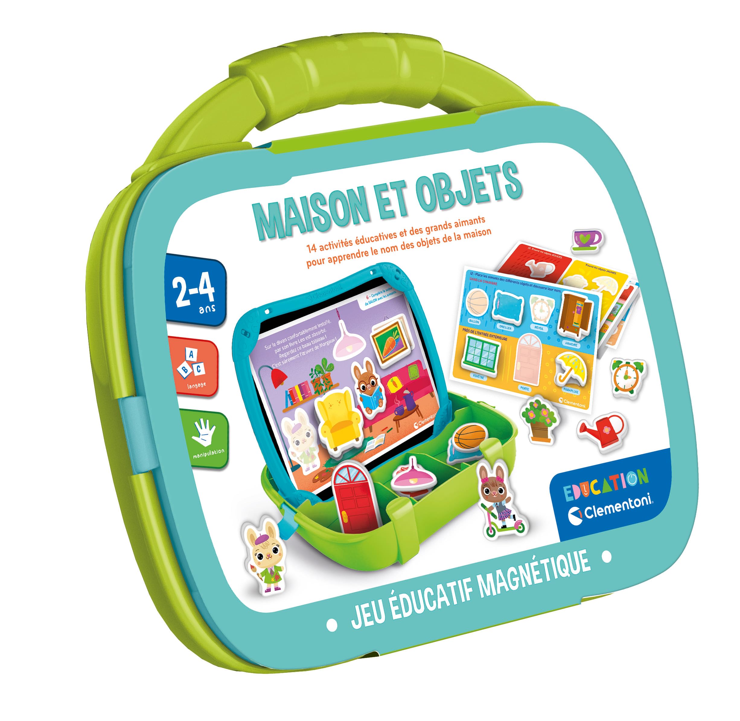 Clementoni - Mallette magnétique - 2 Ans - La Vie à la Maison - Jeux Éducatif pour Enfant - Apprendre en s'amusant