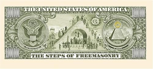 Miniatura 3 de American Art Classics Freemason - Billete masónico del millón de dólares  Edición limitada coleccionable de billete de dólar en protector de moneda