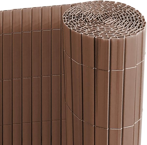 Ribelli® PVC Sichtschutzmatte mit Steg, extra stabil Sichtschutzzaun Sichtschutz Zaun Balkon Windschutz (80 x 500 cm, braun) - 1