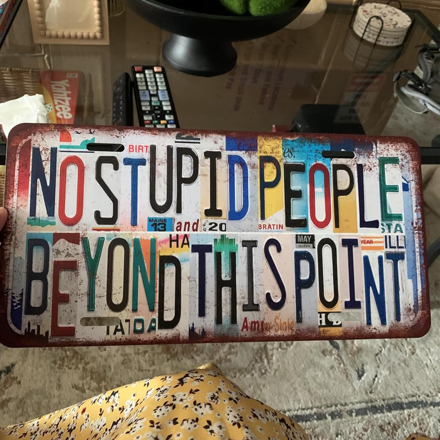 Vintage License plate Shoes Off I'll Say It Once Wall Decor Metal Sign Tin Signs for Outdoor - Image 8