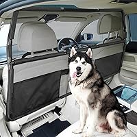 Feestars 50" Dog Barrier for SUV & Truck - See-Through Pet Gate, Back Seat Divider with Net Mesh for Safe Travel