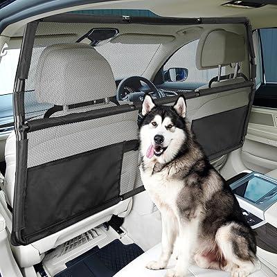 Barrera para perro para SUV, barrera de automóvil de 50 pulgadas detrás del asiento delantero para SUV, camión, puerta de perro pa