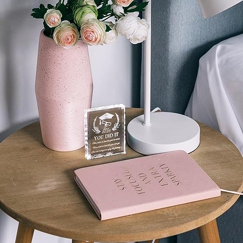 Miniatura 5 de YWHL Regalos de graduación para él y ella, regalos inspiradores para graduados de la clase 2025, recuerdo de graduación de cristal grabado con láser