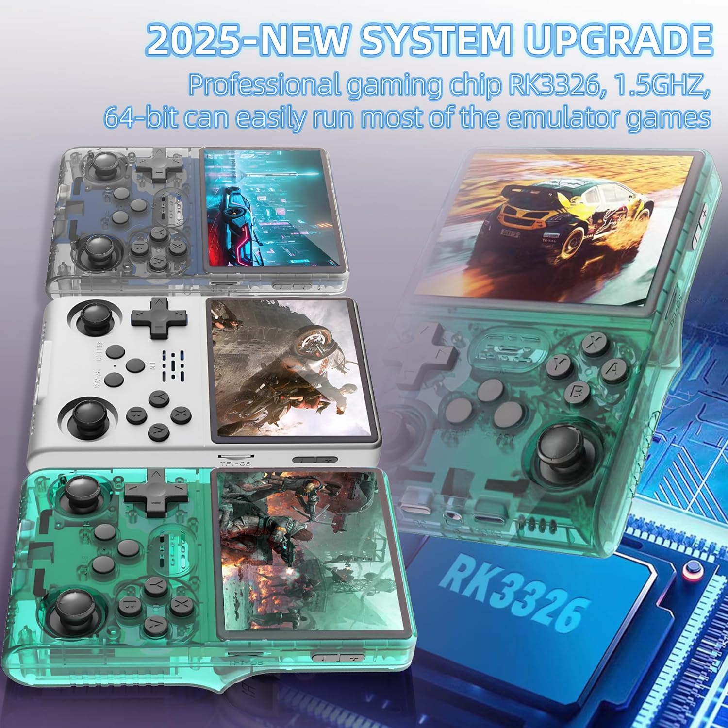 R40S PRO Retro Gaming Console, 30000+ HD Games Handheld Game Console, 3800mAh Rechargeable Mini Retro Video Console with 256GB TF Card, Portable Pocket Arcade (Transparent Green) - Image 6