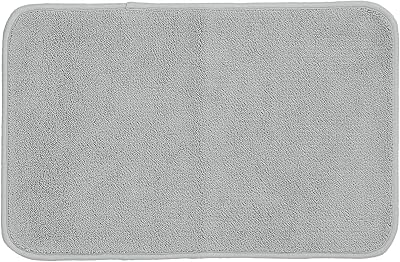 Gekochi-kun Instant Water Absorption Bath Mat (M, Approx. 22.4 x 15.7 inches (57 x 40 cm), Gray/Antibacterial, Odor Resistant, Non-Slip, Can be Used for a Family of 5 People