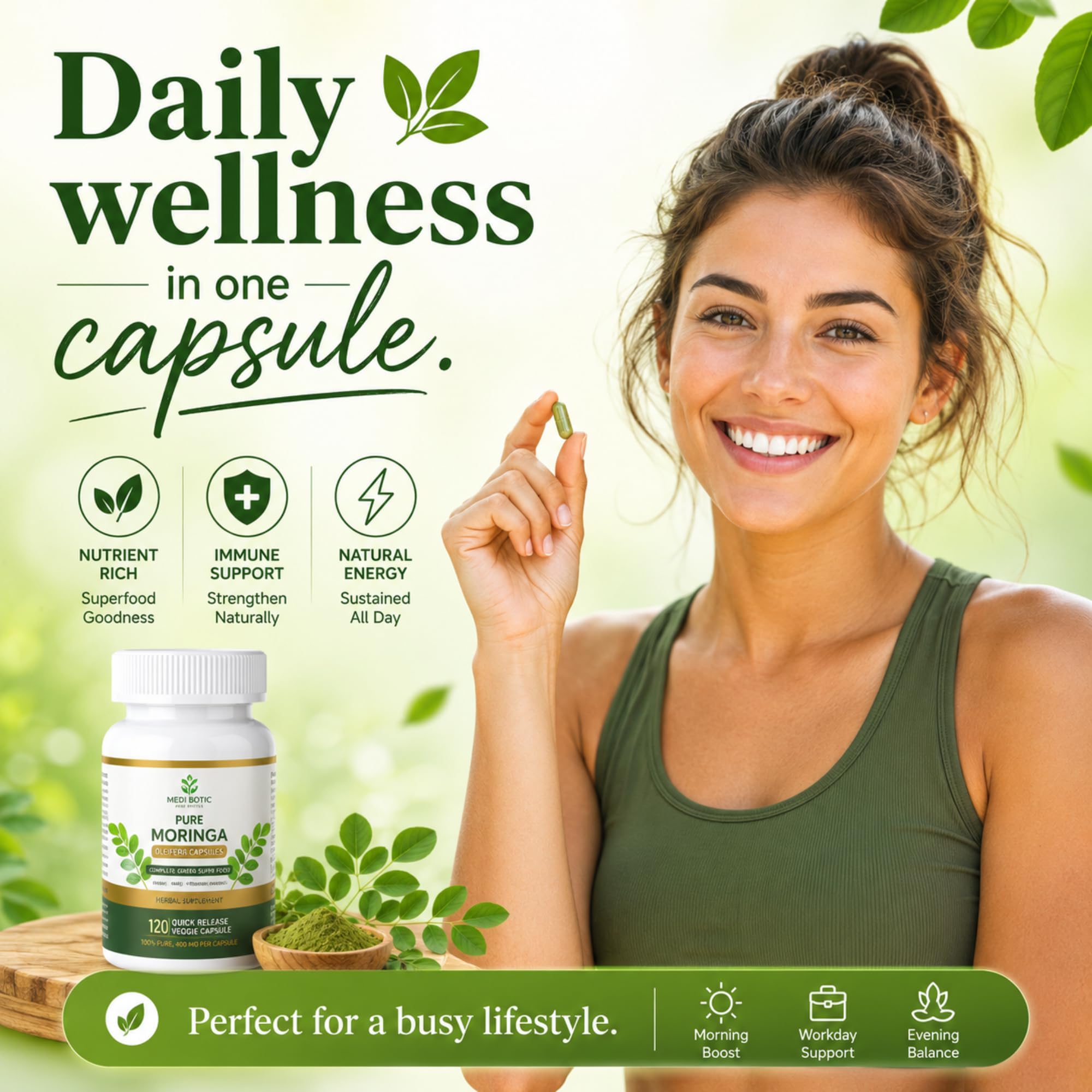 Organic Moringa Capsules 800mg, 3rd Party Tested & Non-GMO, 120 Count — Amazon image 7