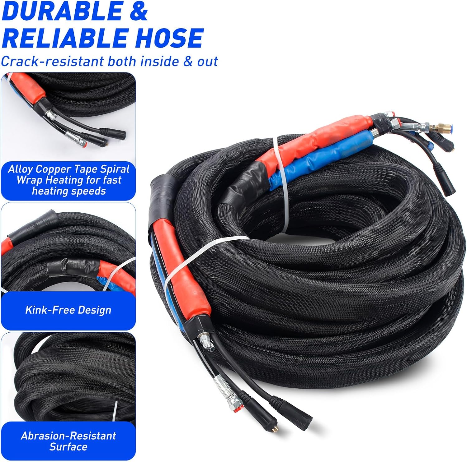 NEW 15M Polyurethane PU Foam Hose Heating Hose Heater Pipe for Spray Foam Machine