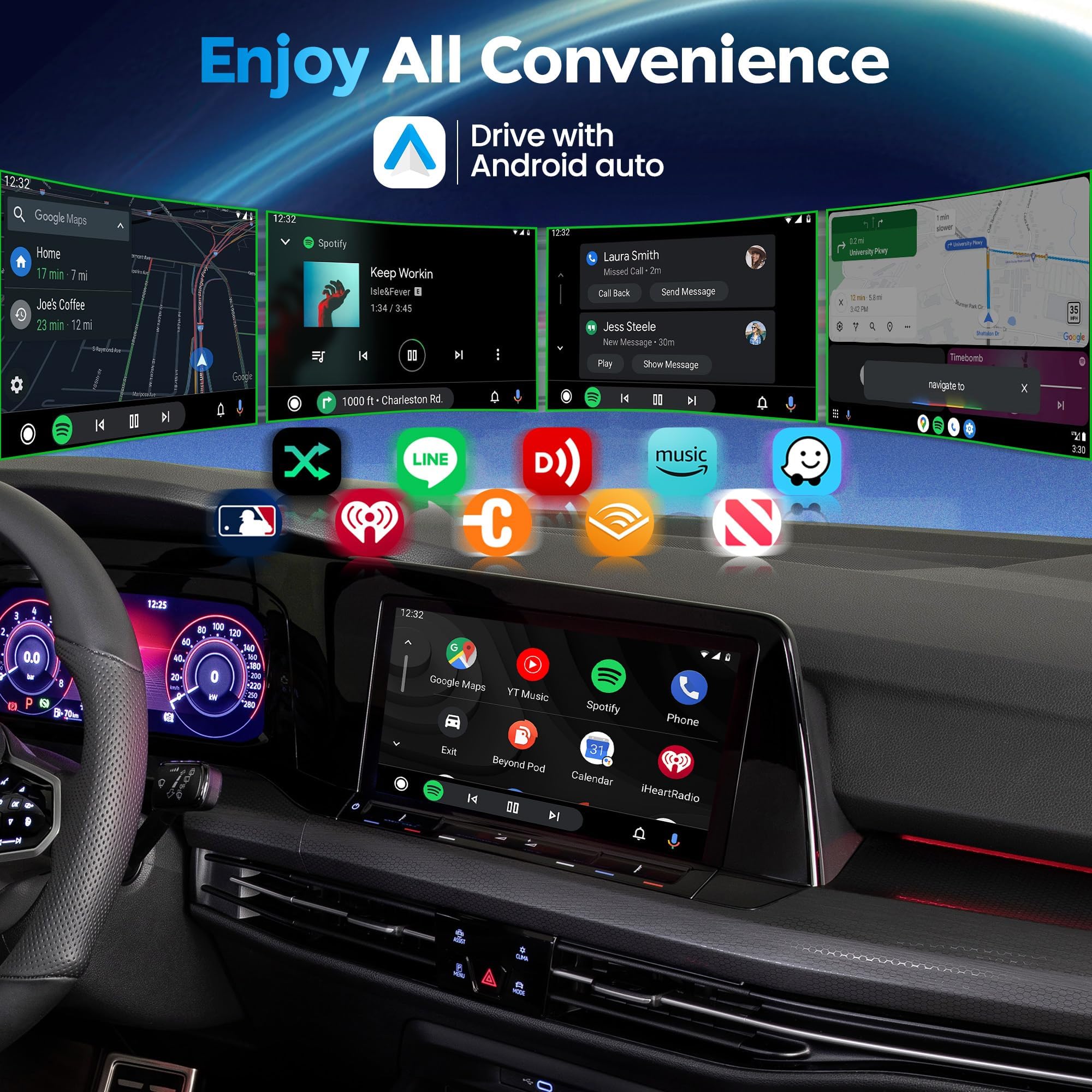 MMB WJAA-MINI Wireless CarPlay, adattatore per auto Android, BT5.2, 5,8 GHz WLAN, per telefoni Android, adatto per auto, dotato di OEM Wired CarPlay o Android Auto