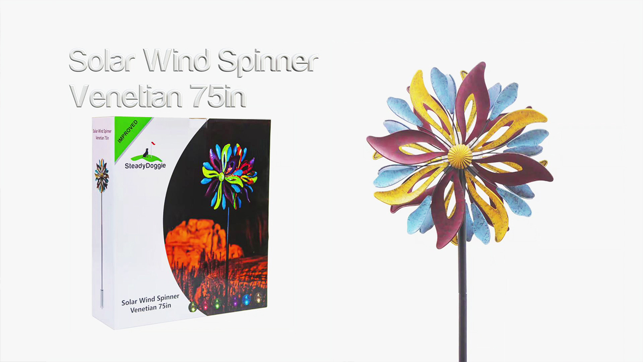 Watch SteadyDoggie Solar Wind Spinner Venetian 75in on Amazon Live