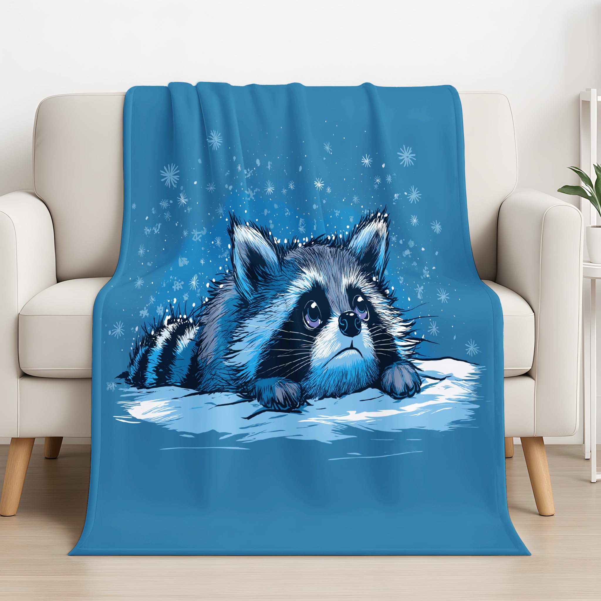 Genérico Cartoon Print Blanket, 220 x 270 cm, Blue Lake Blankets Microfiber Easy Care Soft for Sofa and Bed, Warm Lightweight Cozy Warm Decorative Blanket Winter Room