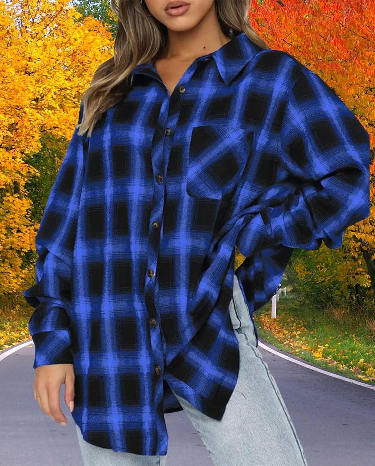 Womens Button Down Shirt Jacket Enhance Your Fashion Taste Long Sleeve Plaid Pullover Business Casual Jacket - Image 6
