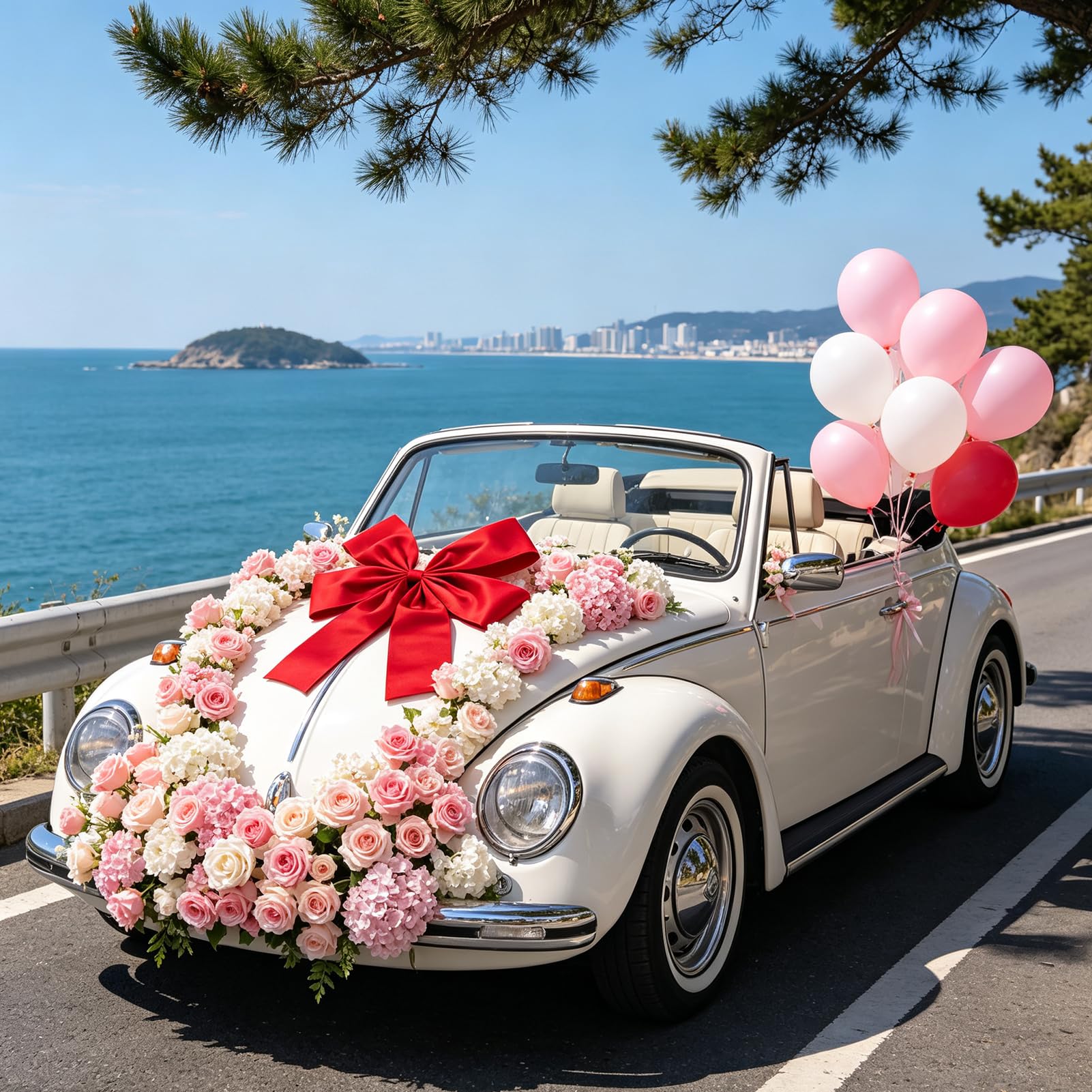 Lazo Gigante Rojo para Regalo Coche 40x50cm, Decoración Navideña