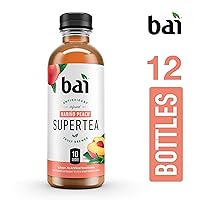 Vista 7 de Bai Té helado, melocotón Narino, superté con infusión de antioxidantes, elaborado con té real (té negro, té blanco), botellas de 18 onzas líquidas