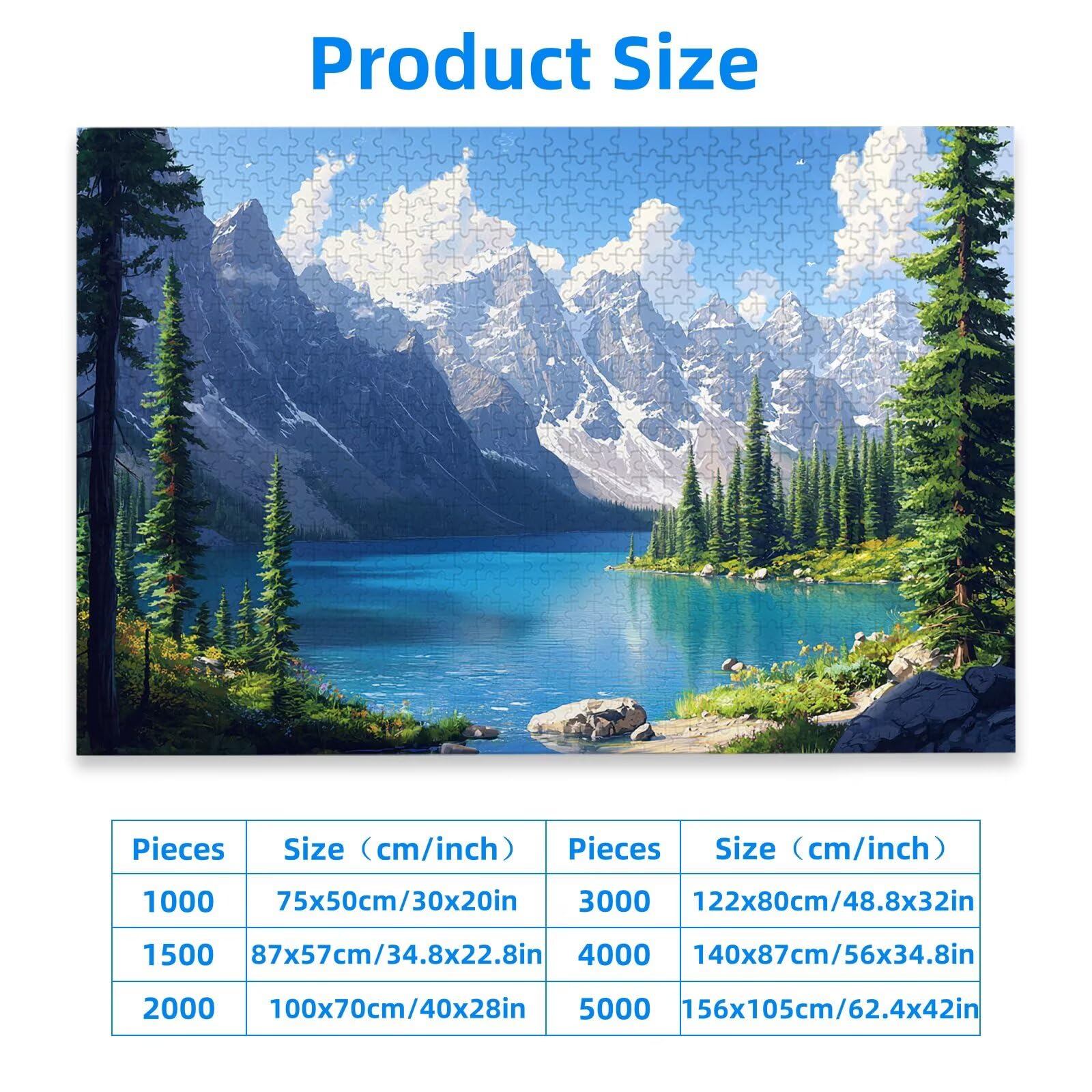 Puzzle 1000 sztuk krajobraz, puzzle nad jeziorem 1000 sztuk dla dorosłych i nastolatków, drewniane puzzle z wykwintnym opakowaniem, rodzinne gry edukacyjne, dekoracje domu, prezent dla dorosłych