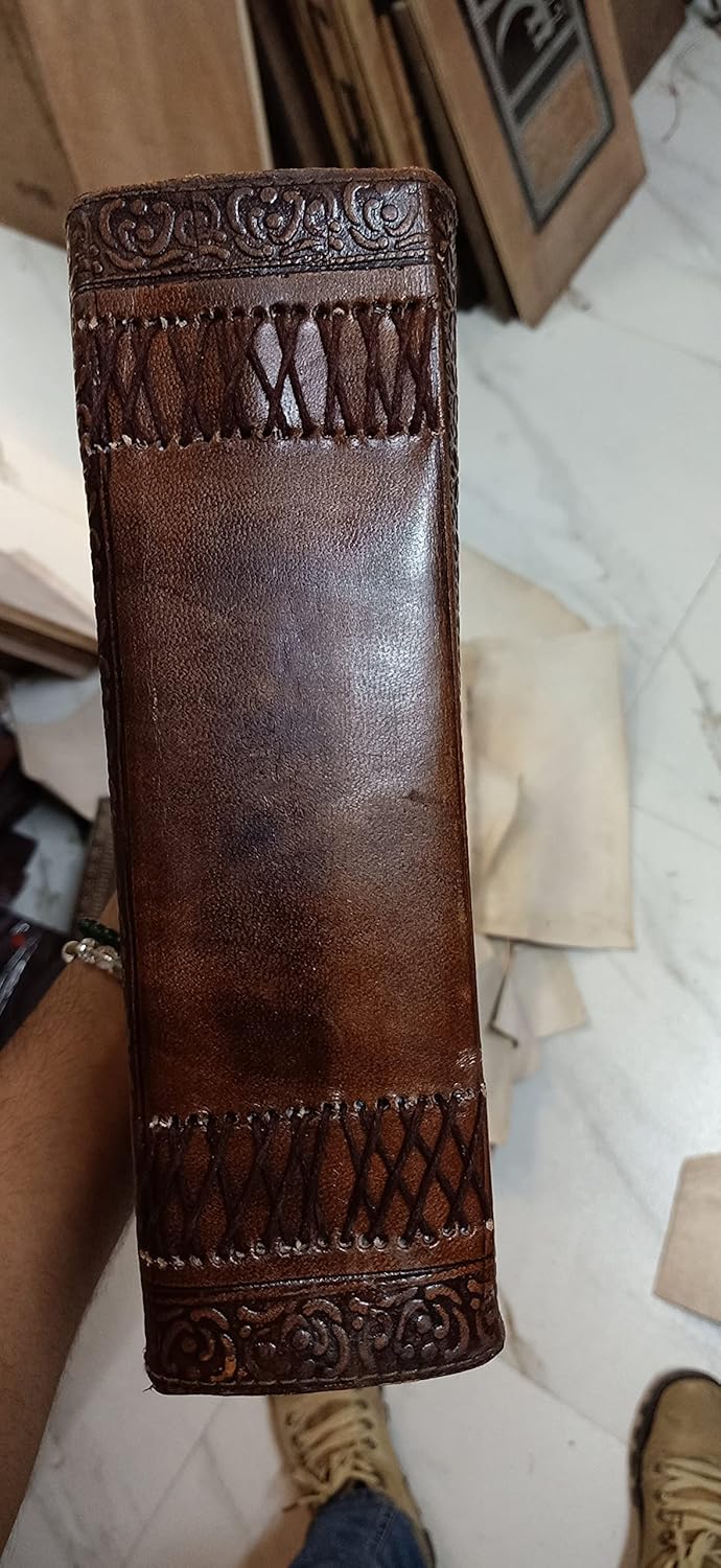 BBE 600 pages large tree of life journal | leather journal diary | embossed large tree of life notebook | writing leather notebook | handmade leather journal | leather grimoire | leather sketchbook 7 x 10 Thread Bound ( Brown )