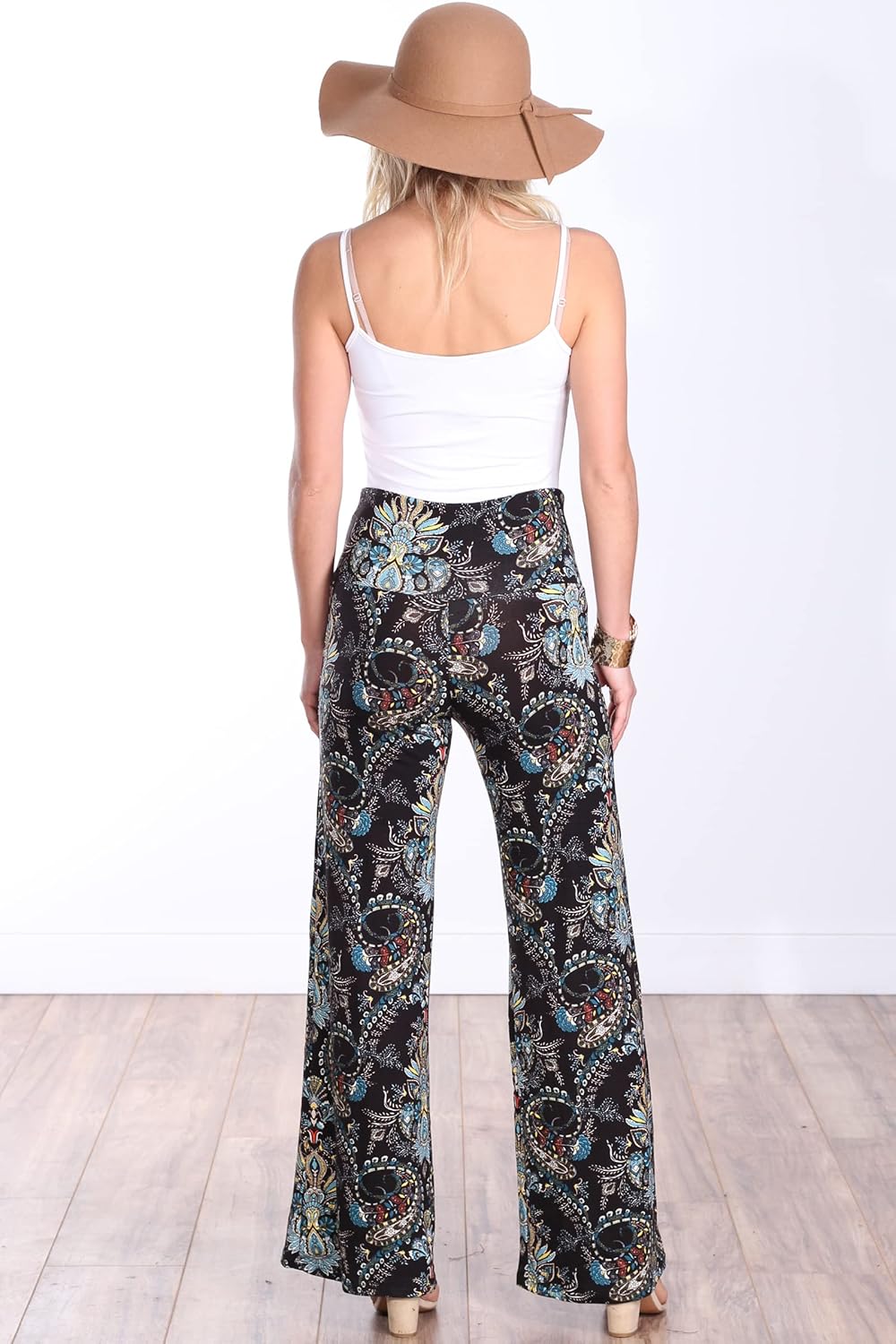 Popana Wide Leg Palazzo Lounge Pants for Women – Flowy Bootcut Casual Pants for Everyday Comfort - Image 6