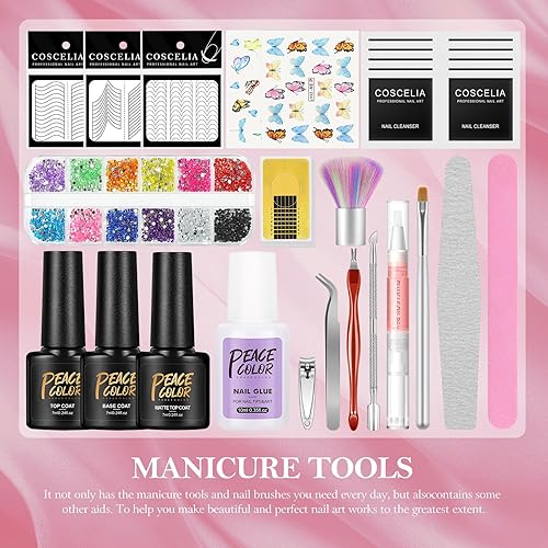Miniatura 7 de Kit de esmalte de uñas de gel con luz UV y kit de iniciación de taladro de 18 colores, juego de esmalte de uñas de gel de 36 W, lámpara LED mate