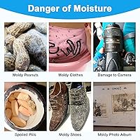 Vista 5 de Absorbentes de humedad, 20G 75 unidades de desecantes transparentes de primera calidad para almacenamiento, paquetes desecantes de gel de sílice