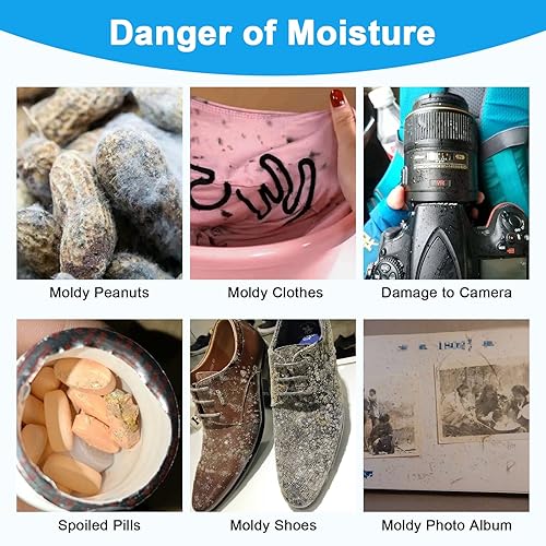 Miniatura 5 de Absorbentes de humedad, 20G 75 unidades de desecantes transparentes de primera calidad para almacenamiento, paquetes desecantes de gel de sílice