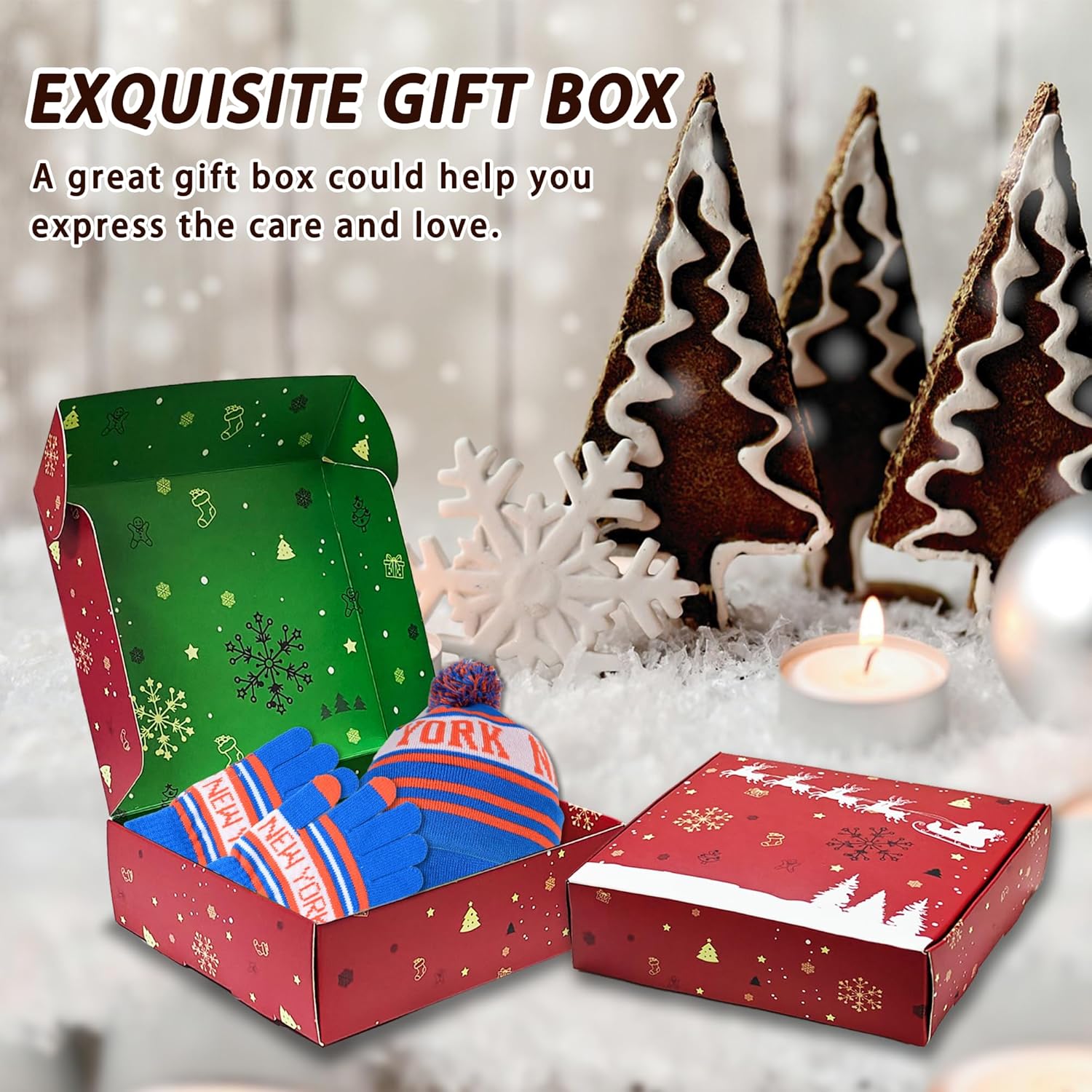 Vintage Classic Skull Cap Beanie Hat Cuffed Winter Hat Knit Comes with Warm Gloves Fasion Winter Gifts for Unisex Fans - Image 5