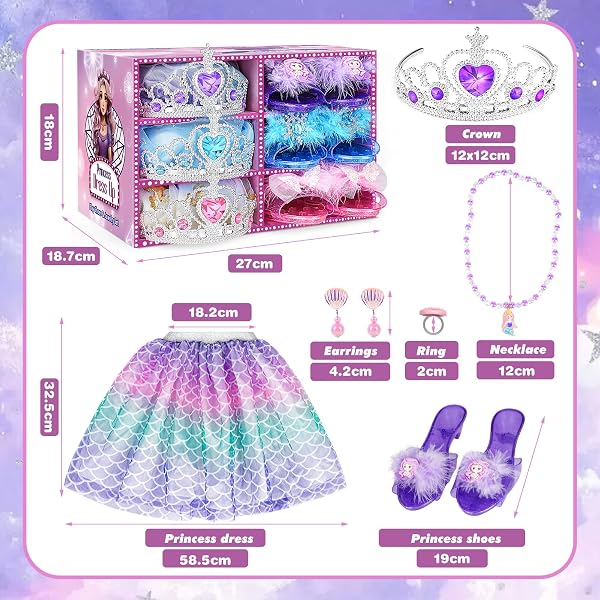 Dreamon Chaussures Princesse Fille, Deguisement Princesse Fille Robe 3 4 5 6 Ans Cadeaux d'halloween Et de Noël pour Les Enfants - 2