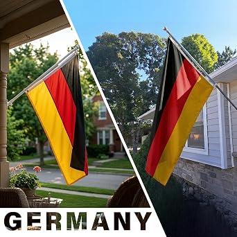 XIFAN Premium Germany Flag 3x5 ft Outdoor, Large Double Sided Heavy Duty 210D Nylon German National & Country Flag, Longest Lasting Decoration with 4-Stitch Hemming, Brass Grommets