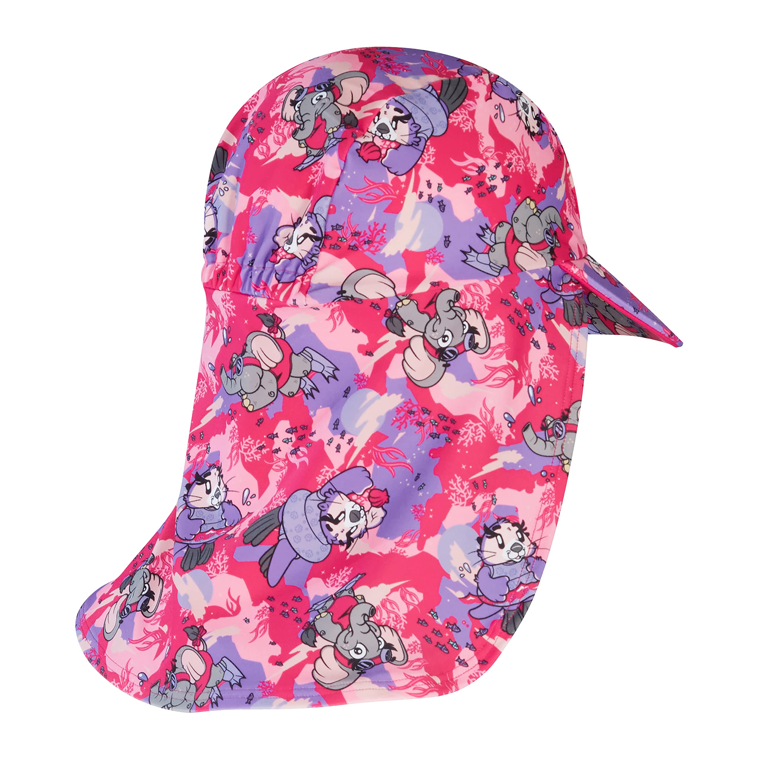 Speedo Girls Learn to Swim Sun Protection Hat, Cherry Pink/Sweet Taro/Hellium - Image 2